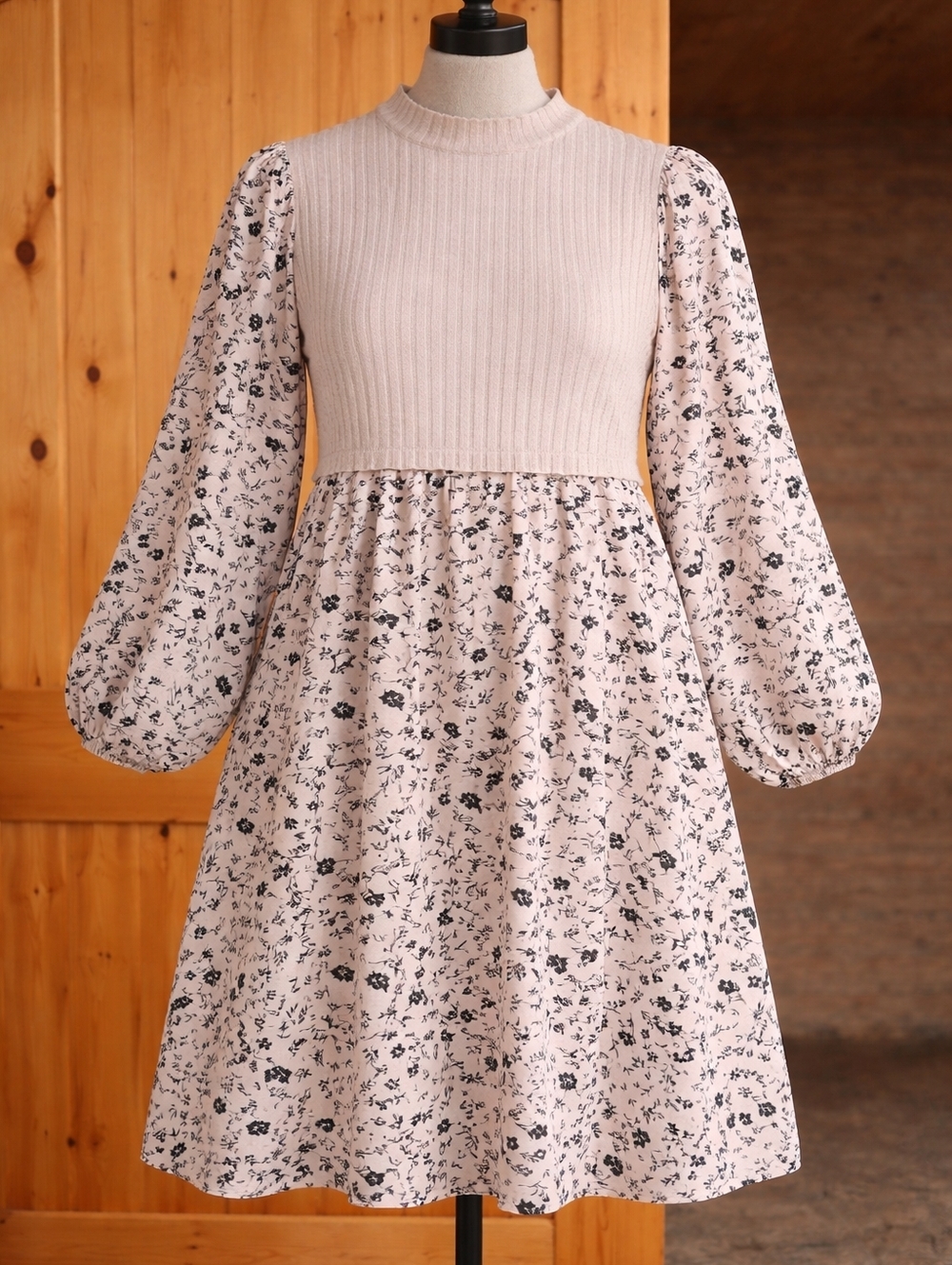 Elegant Floral Long Sleeve Dress
